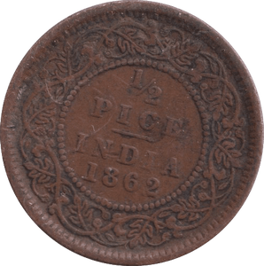 1862 1/2 PICE INDIA - WORLD COINS - Cambridgeshire Coins