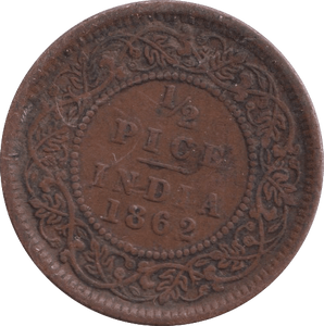 1862 1/2 PICE INDIA - WORLD COINS - Cambridgeshire Coins