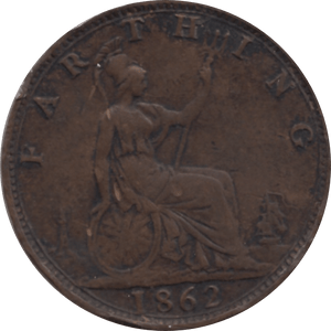 1862 FARTHING 2 ( VF ) 91 - Farthing - Cambridgeshire Coins