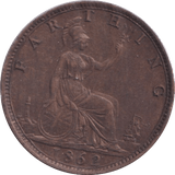 1862 FARTHING ( EF ) - Farthing - Cambridgeshire Coins