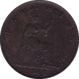 1862 FARTHING ( UNC ) - Farthing - Cambridgeshire Coins