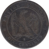1862 FRANCE 10 CENTIMES - WORLD COINS - Cambridgeshire Coins