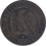 1862 FRANCE 10 CENTIMES - WORLD COINS - Cambridgeshire Coins