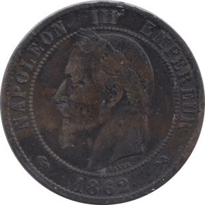 1862 FRANCE 10 CENTIMES - WORLD COINS - Cambridgeshire Coins