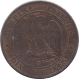 1862 FRANCE 10 CENTIMES - WORLD COINS - Cambridgeshire Coins