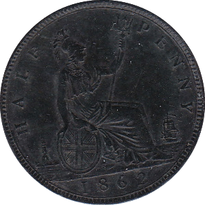 1862 HALFPENNY ( AUNC ) - Halfpenny - Cambridgeshire Coins