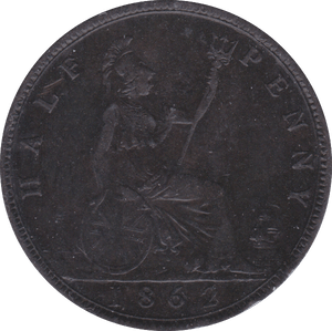 1862 HALFPENNY ( EF ) A - Halfpenny - Cambridgeshire Coins