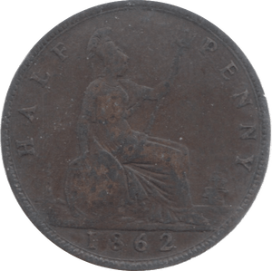 1862 HALFPENNY ( FINE ) - Halfpenny - Cambridgeshire Coins