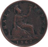 1862 HALFPENNY ( FINE ) - Halfpenny - Cambridgeshire Coins