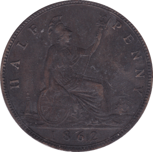 1862 HALFPENNY ( GVF ) B - Halfpenny - Cambridgeshire Coins