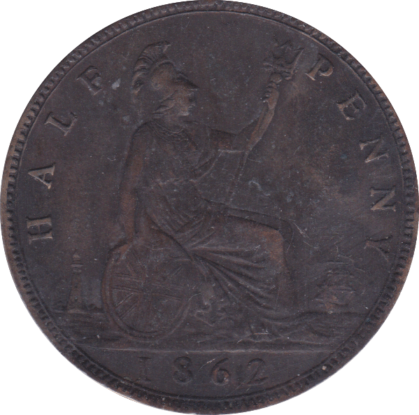 1862 HALFPENNY ( GVF ) B - Halfpenny - Cambridgeshire Coins