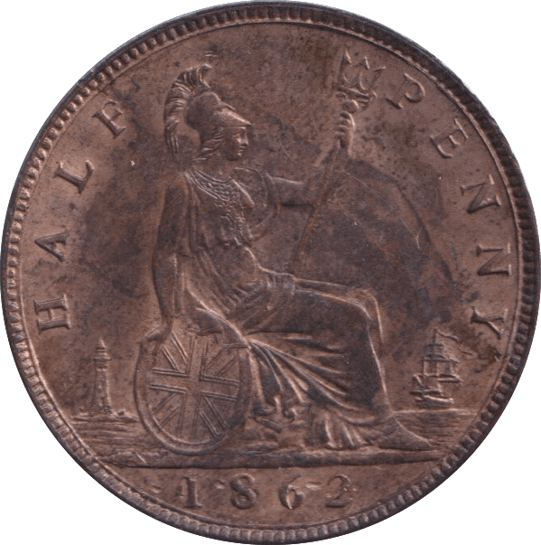 1862 HALFPENNY ( UNC ) - Halfpenny - Cambridgeshire Coins
