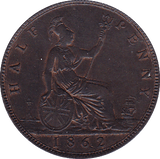 1862 HALFPENNY ( UNC ) - Halfpenny - Cambridgeshire Coins
