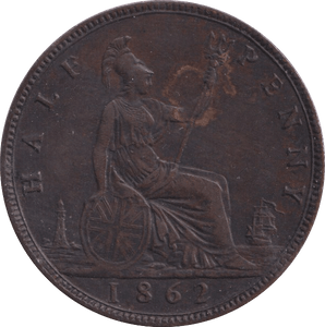 1862 HALFPENNY ( VF ) - Halfpenny - Cambridgeshire Coins