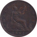 1862 HALFPENNY ( VF ) - Halfpenny - Cambridgeshire Coins