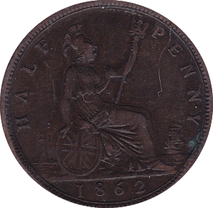 1862 HALFPENNY ( VF ) - Halfpenny - Cambridgeshire Coins