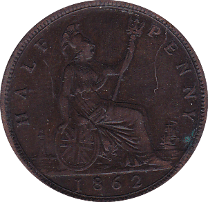 1862 HALFPENNY ( VF ) - Halfpenny - Cambridgeshire Coins