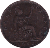 1862 HALFPENNY ( VF ) - Halfpenny - Cambridgeshire Coins