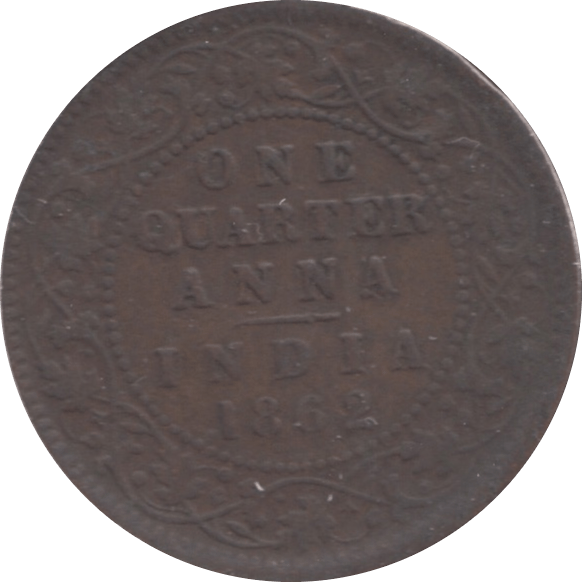 1862 INDIA 1/4 ANNA - WORLD COINS - Cambridgeshire Coins