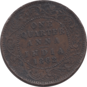 1862 INDIA 1/4 ANNA - WORLD COINS - Cambridgeshire Coins