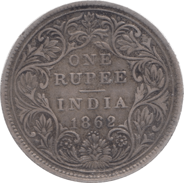 1862 INDIA SILVER ONE RUPEE - WORLD COINS - Cambridgeshire Coins
