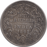 1862 INDIAN SILVER ONE RUPEE - SILVER WORLD COINS - Cambridgeshire Coins