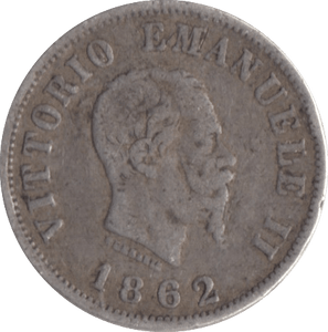 1862 ITALY 50 CENTISIMI - WORLD COINS - Cambridgeshire Coins