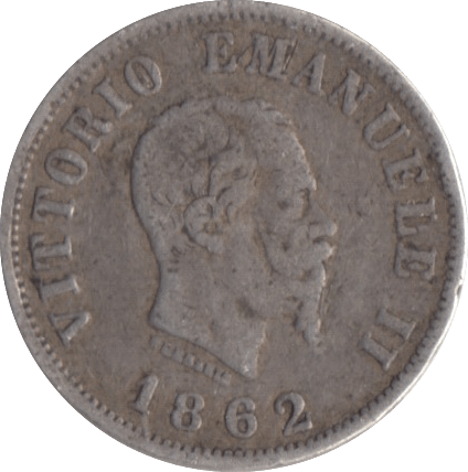 1862 ITALY 50 CENTISIMI - WORLD COINS - Cambridgeshire Coins