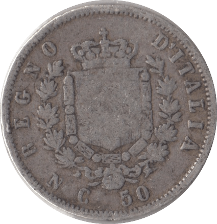 1862 ITALY 50 CENTISIMI - WORLD COINS - Cambridgeshire Coins