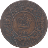 1862 NOVA SCOTIA ONE CENT - WORLD COINS - Cambridgeshire Coins