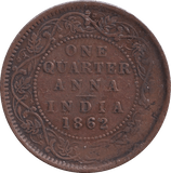1862 ONE QUARTER ANNA INDIA - WORLD COINS - Cambridgeshire Coins
