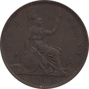 1862 PENNY 1 ( EF ) 18 - Penny - Cambridgeshire Coins