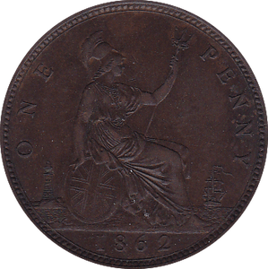 1862 PENNY ( EF ) B . - Penny - Cambridgeshire Coins