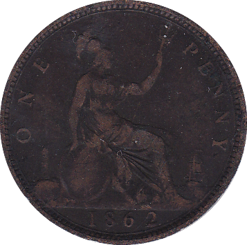1862 PENNY ( F ) - Penny - Cambridgeshire Coins