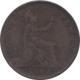 1862 PENNY ( FINE ) - Penny - Cambridgeshire Coins