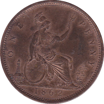 1862 PENNY ( UNC ) - Penny - Cambridgeshire Coins