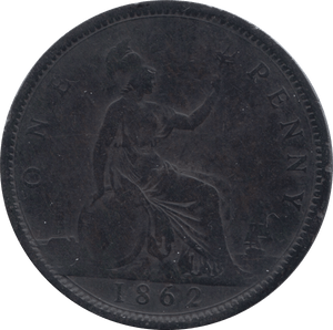 1862 PENNY ( VF ) 2 - Penny - Cambridgeshire Coins