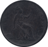 1862 PENNY ( VF ) 2 - Penny - Cambridgeshire Coins
