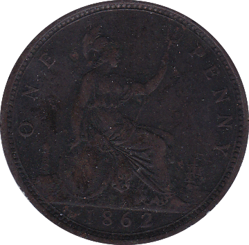 1862 PENNY ( VF ) B - Penny - Cambridgeshire Coins