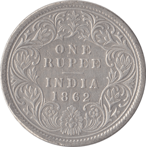 1862 SILVER INDIA 1 RUPEE - SILVER WORLD COINS - Cambridgeshire Coins