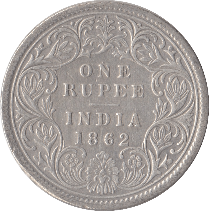 1862 SILVER INDIA 1 RUPEE - SILVER WORLD COINS - Cambridgeshire Coins