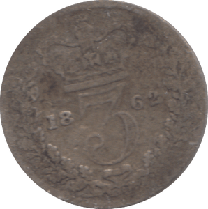 1862 SILVER THREEPENCE ( FAIR ) - Cambridgeshire Coins