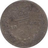 1862 SILVER THREEPENCE ( FAIR ) - Cambridgeshire Coins