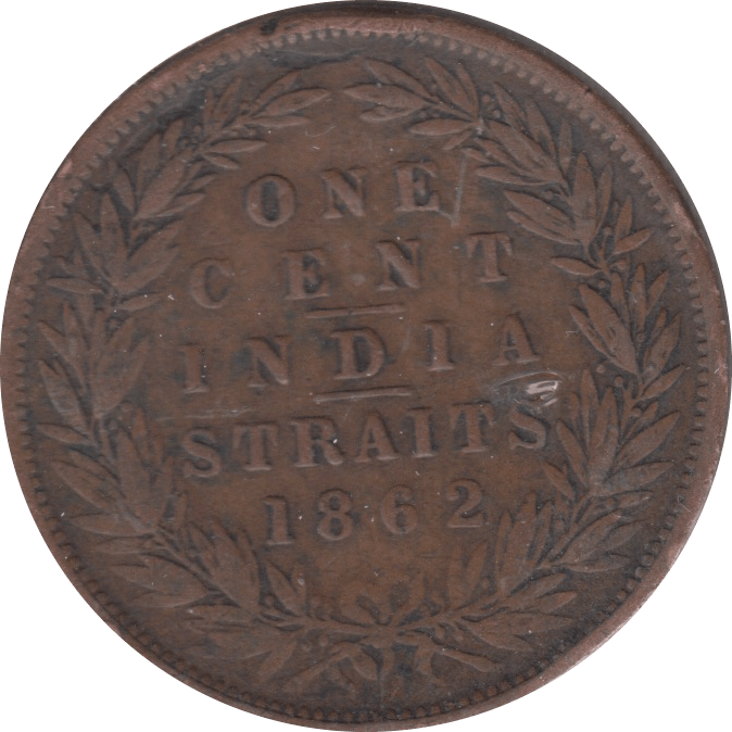 1862 STRAIT SETLEMENTS ONE CENT - WORLD COINS - Cambridgeshire Coins
