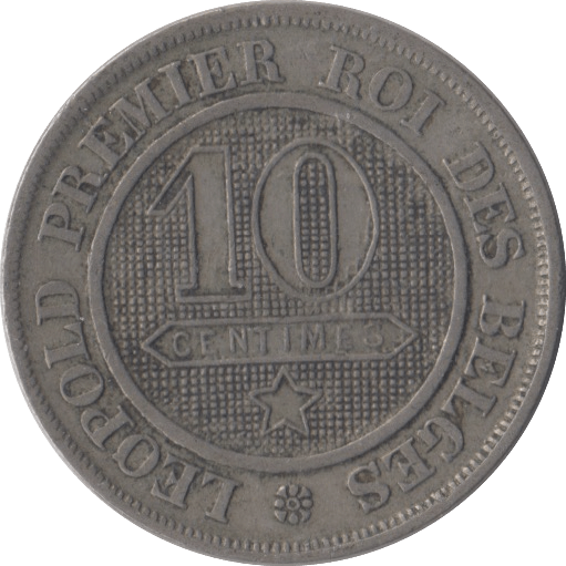1863 10 CENT BELGIUM - SILVER WORLD COINS - Cambridgeshire Coins