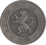 1863 10 CENT BELGIUM - SILVER WORLD COINS - Cambridgeshire Coins