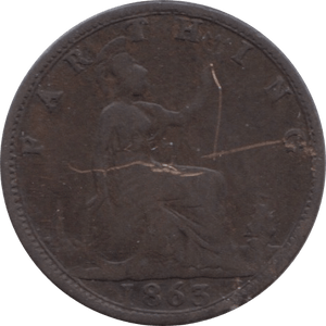 1863 FARTHING SCRATCHED ( FINE ) 1 - Farthing - Cambridgeshire Coins