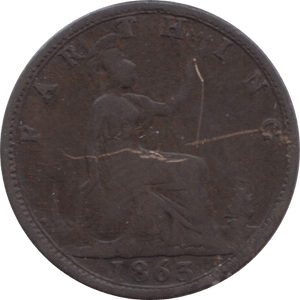 1863 FARTHING SCRATCHED ( FINE ) 1 - Farthing - Cambridgeshire Coins