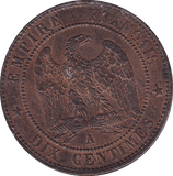 1863 FRANCE SILVER DIX CENTIMES ( UNC ) - SILVER WORLD COINS - Cambridgeshire Coins