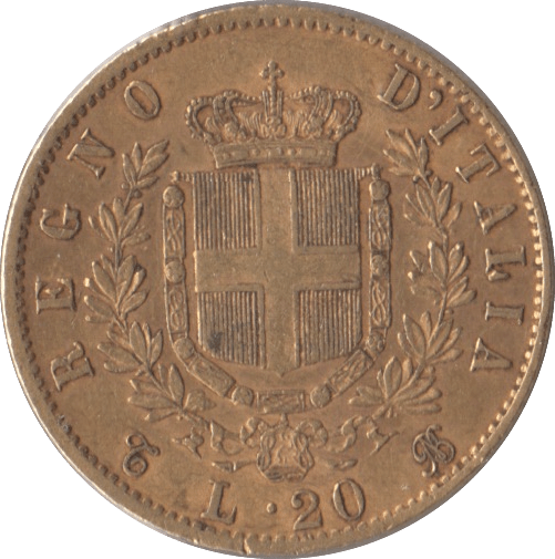 1863 GOLD 20 LIRA ITALY - Gold World Coins - Cambridgeshire Coins